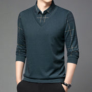 fake two-piece lapel men's t-shirt, view 10 - MRSLM