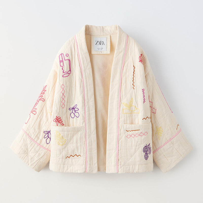 fruit embroidery kimono jacket, view 6 - MRSLM