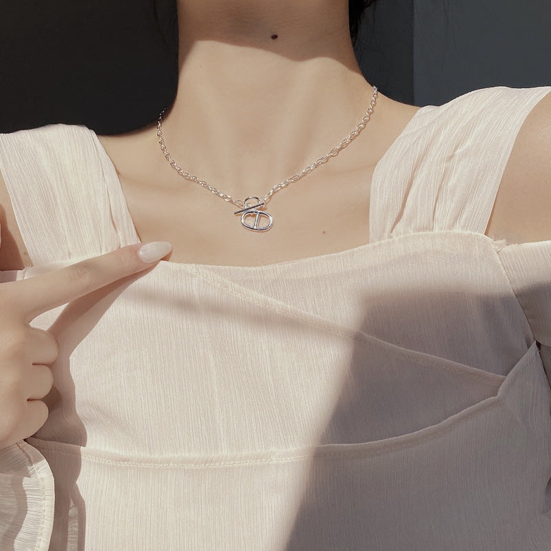S925 silver pig nose necklace, view 5 - MRSLM