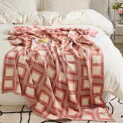 Modern plaid knitted throw blanket, view 7 - MRSLM