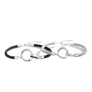 double ring couple bracelet sterling silver, view 2 - MRSLM