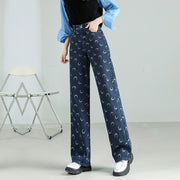 high-waist moon print baggy jeans, view 7 - MRSLM