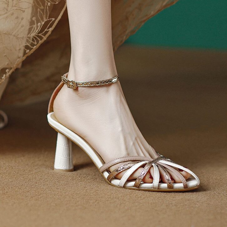 ankle strap thin high heel sandals, view 4 - MRSLM