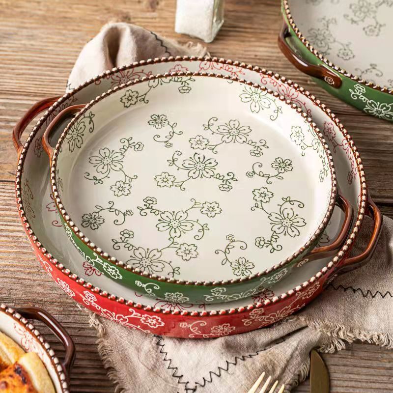 cherry blossom ceramic baking tray, view 7 - MRSLM