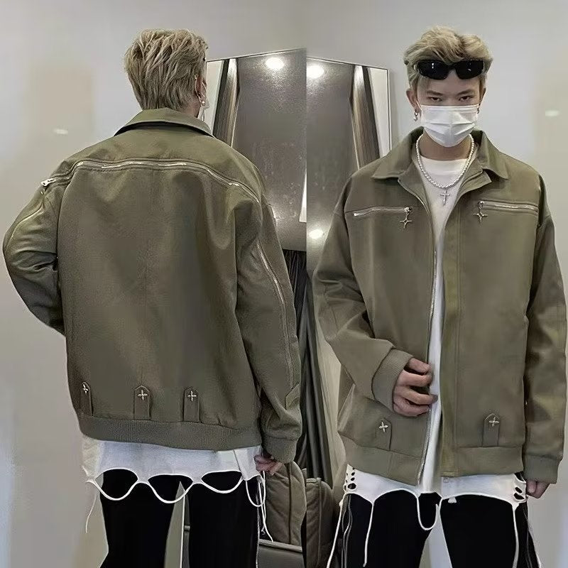 Men's retro zipper jacket - MRSLM