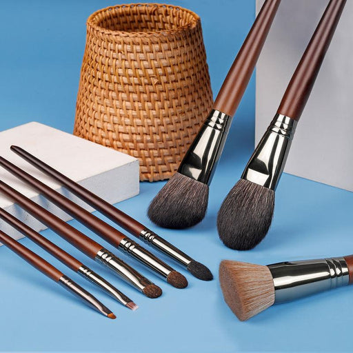 8-piece natural hair makeup brush set - MRSLM