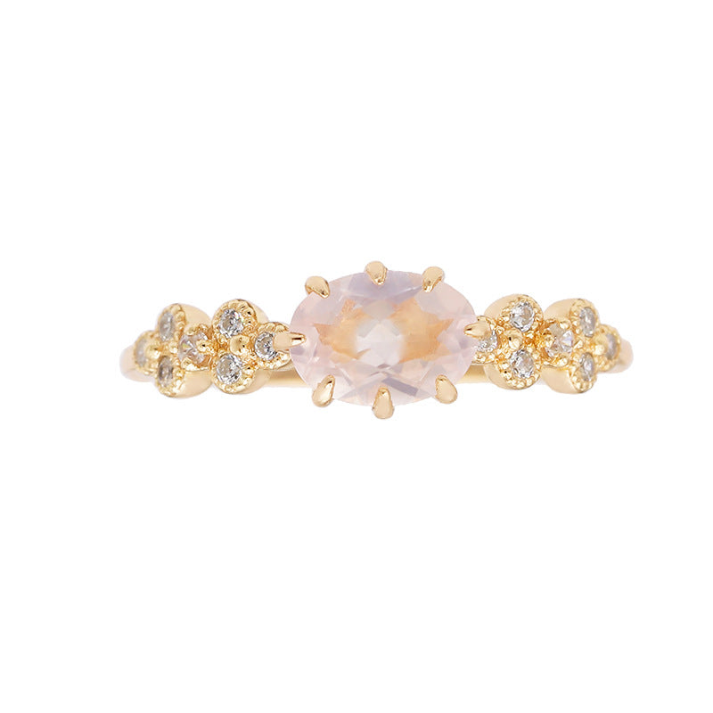 s925 silver pink crystal ring, view 6 - MRSLM
