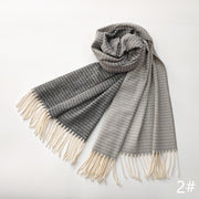 Tie-dye faux cashmere tassel scarf, view 12 - MRSLM