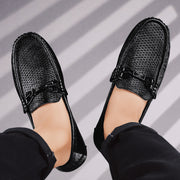 leather hollow-out beanie shoes, view 3 - MRSLM