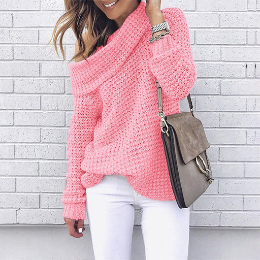 off shoulder knitted sweater for women, view 5 - MRSLM