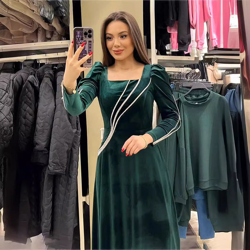 long sleeve maxi dress, view 4 - MRSLM