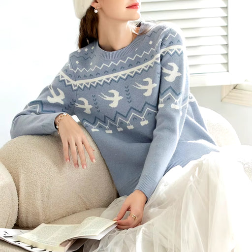 women's knit crew neck sweater - MRSLM
