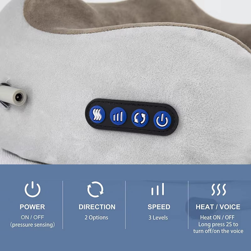 u-shaped neck massage pillow, view 5 - MRSLM