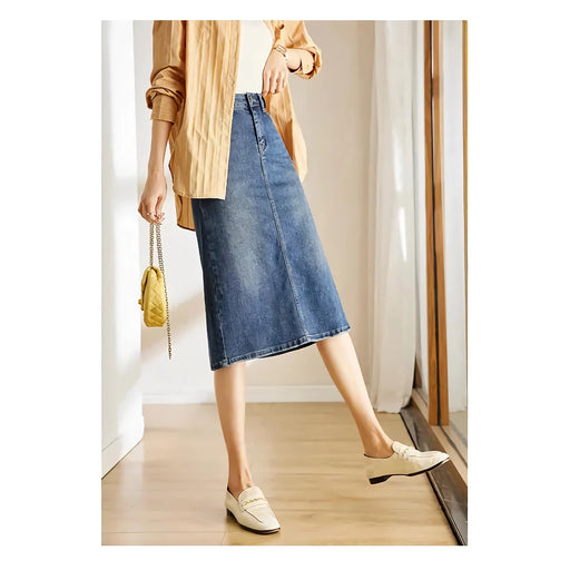 split denim skirt, view 2 - MRSLM