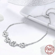 pet paw print silver jewelry set, view 7 - MRSLM