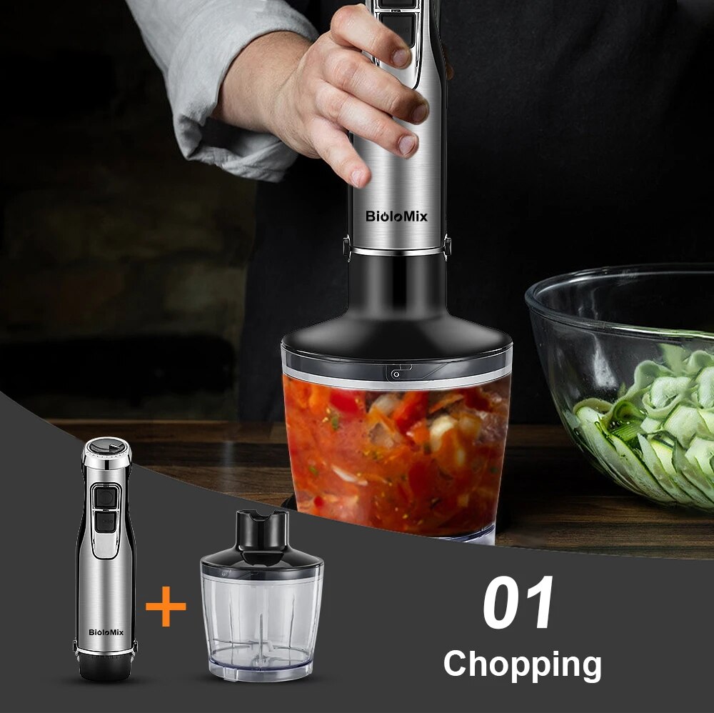 1200W 4-in-1 Immersion Hand Blender with Attachments for Chopping and Smoothies