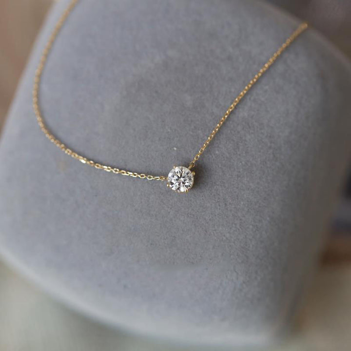 Jewelry Zircon Single Diamond Necklace Simple Girl