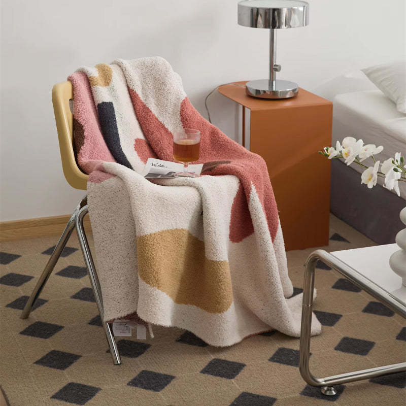 bohemian flower knitted throw blanket, view 3 - MRSLM