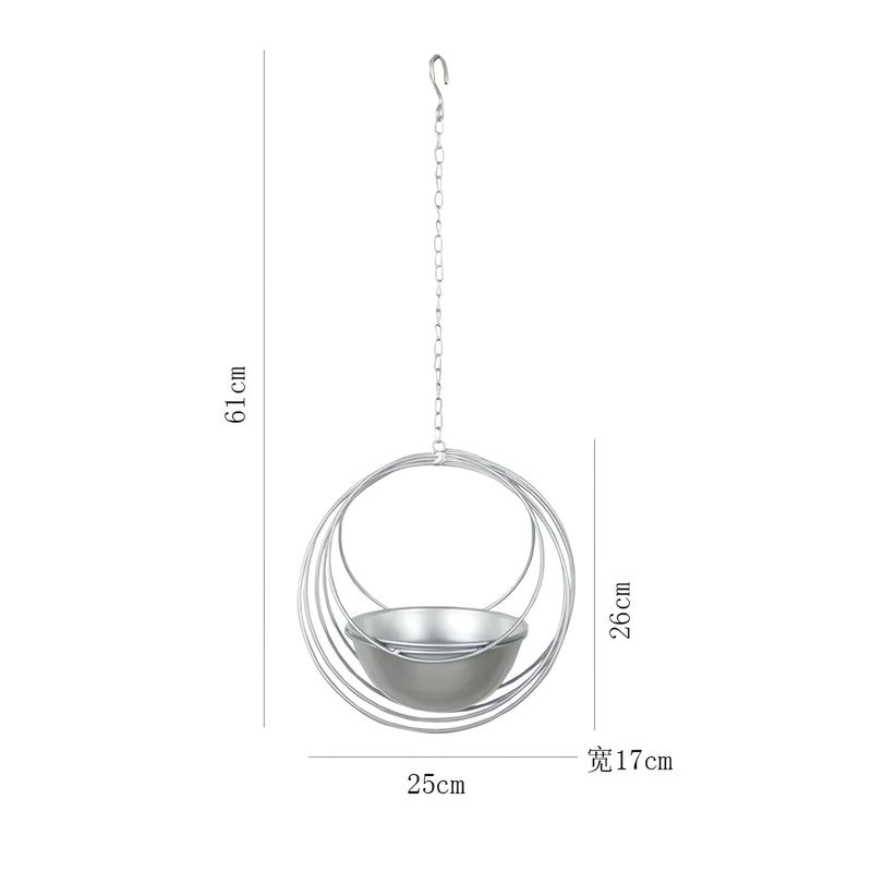iron hanging flower pot, view 2 - MRSLM