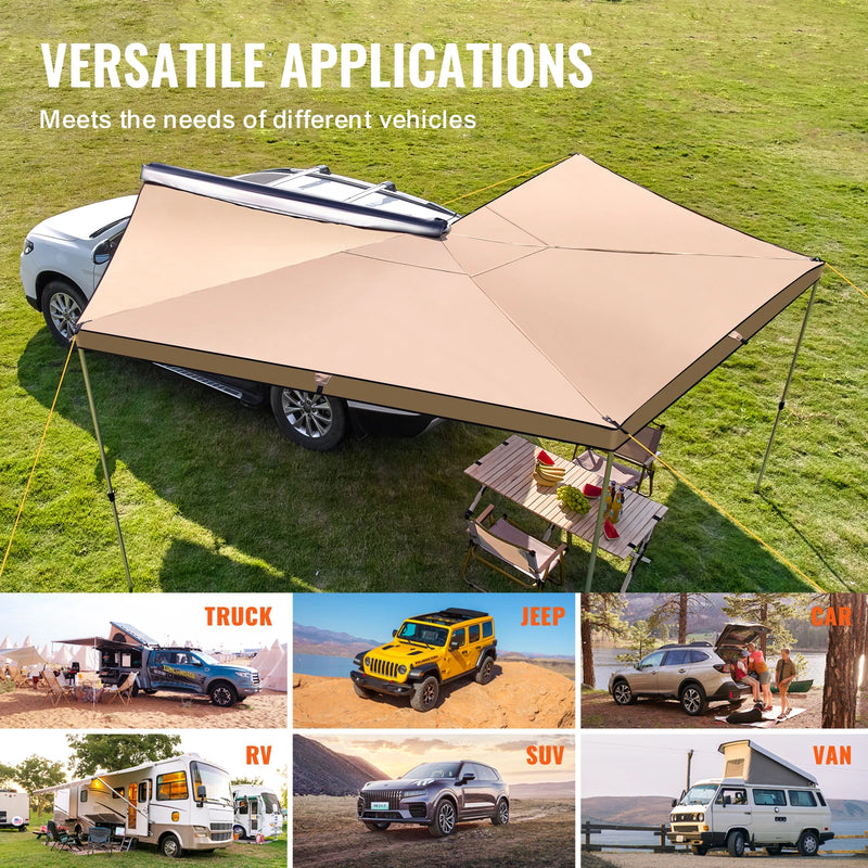 retractable 270° car side awning, view 2 - MRSLM