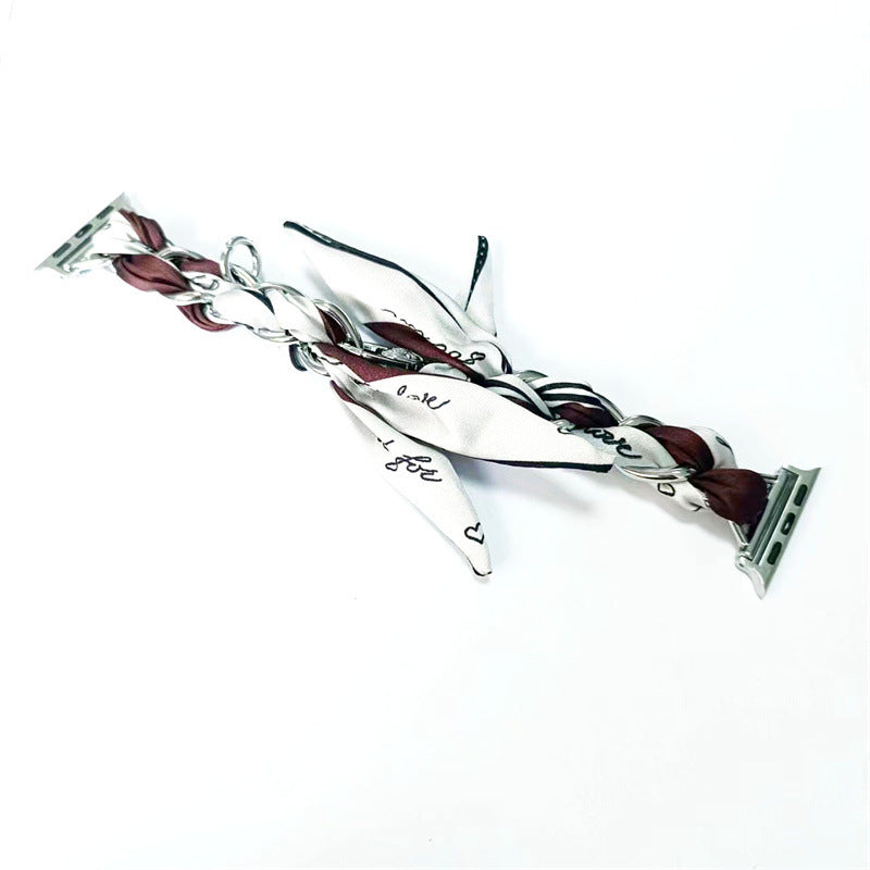 women's watch strap scarf and metal chain, view 16 - MRSLM