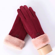 Women's plush-lined suede touchscreen gloves, view 17 - MRSLM
