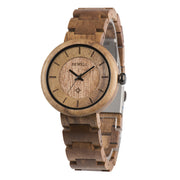 bamboo wood ladies quartz watch, view 5 - MRSLM