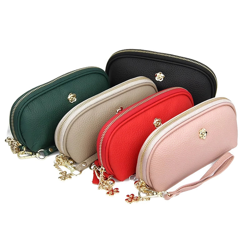 Tassel leather wristlet wallet, view 12 - MRSLM