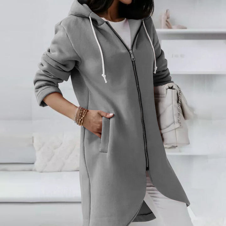 Hoodie Sweatshirt Zipper Hooded Long Sleeve Sweater With Pocket Outerwear Tops Clothes