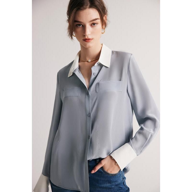 women's silk dress shirt, view 15 - MRSLM