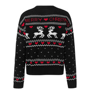 Women's elk heart Christmas knit sweater, view 2 - MRSLM