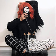 checkerboard high waist trousers, view 5 - MRSLM
