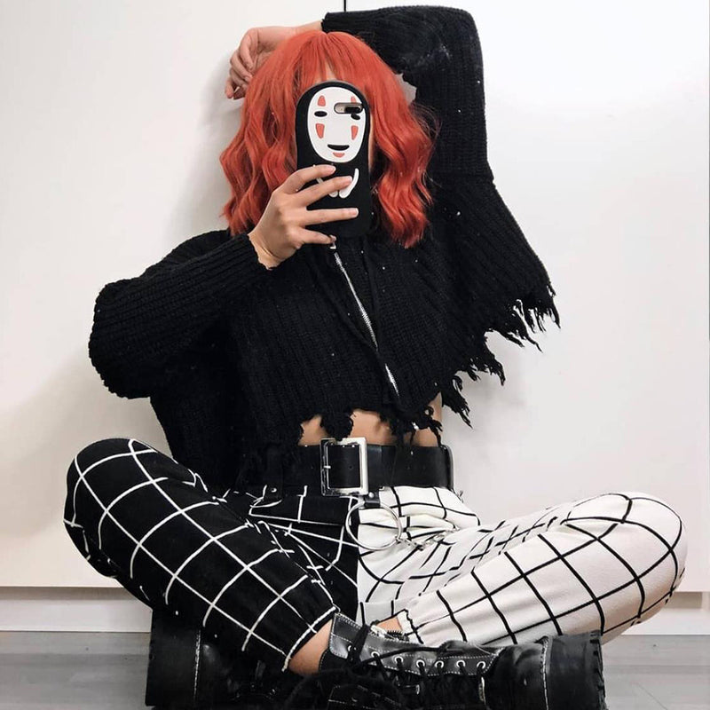 checkerboard high waist trousers, view 5 - MRSLM