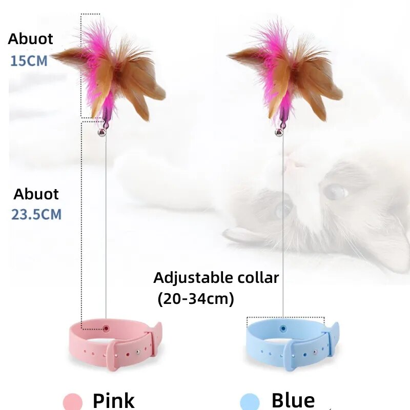 cat feather teaser stick with bell, view 8 - MRSLM