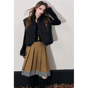 mid-length plaid skirt with belt, view 4 - MRSLM