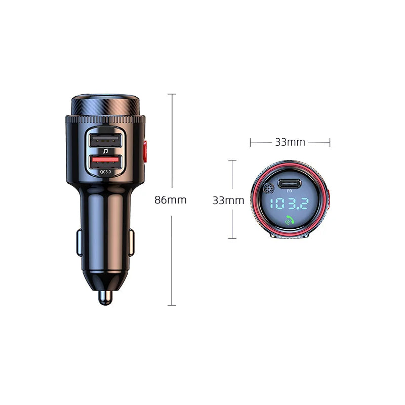 Bluetooth 5.4 car FM transmitter, view 7 - MRSLM