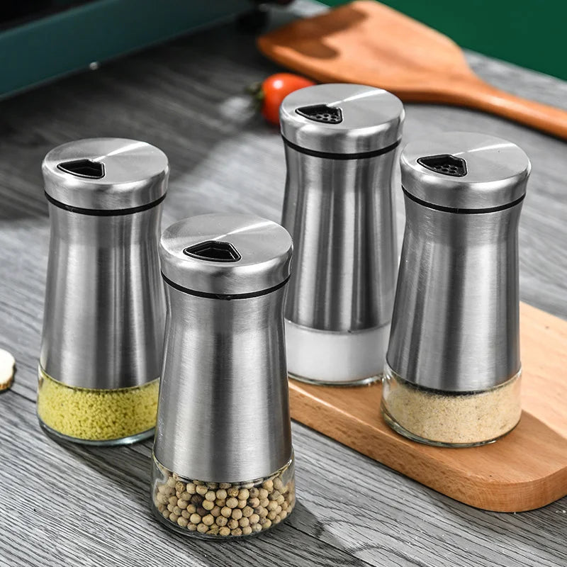 stainless steel pepper and salt shaker, view 4 - MRSLM