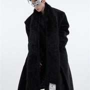 plush thickened overcoat with scarf - MRSLM