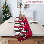 Embroidered Christmas table runner, view 8 - MRSLM