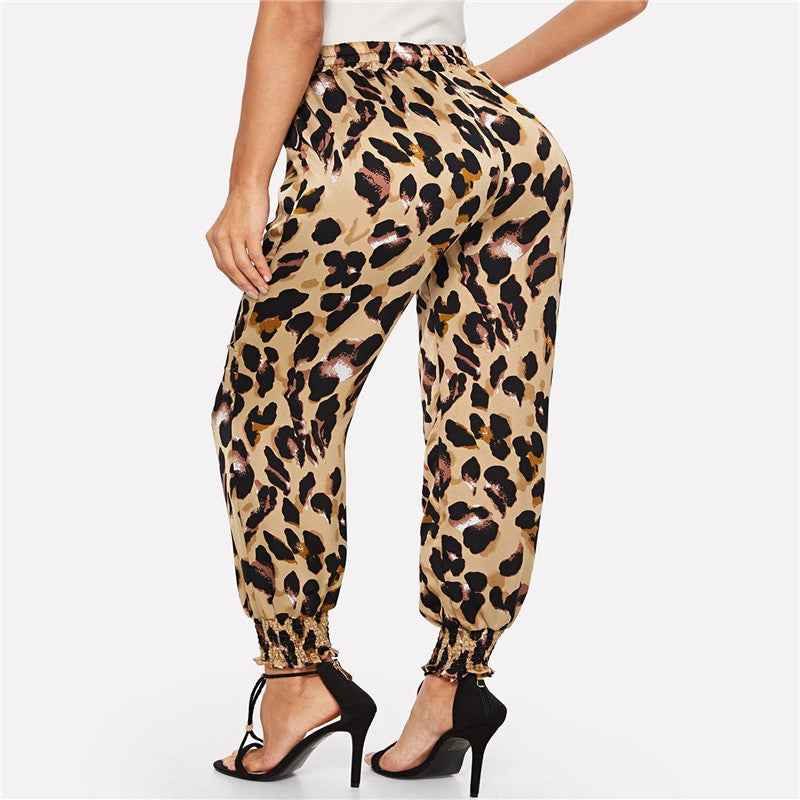 high waist leopard print pants, view 2 - MRSLM