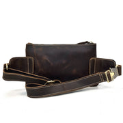 men's cowhide waist crossbody bag, view 3 - MRSLM