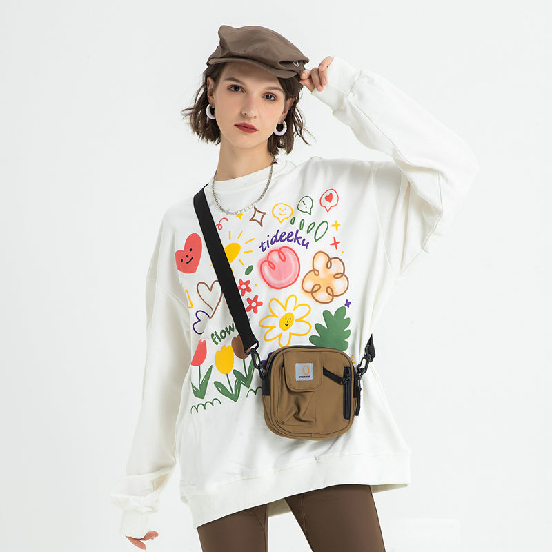 loose floral print cotton sweatshirt for couples - MRSLM