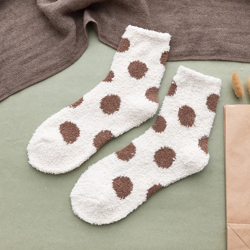Candy color fluffy dot socks for women, view 2 - MRSLM