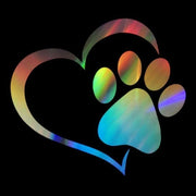 heart and paw print car sticker, view 9 - MRSLM