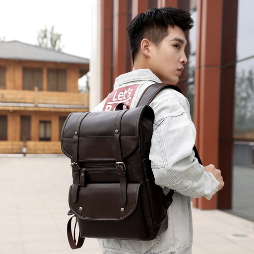 PU leather student backpack - MRSLM
