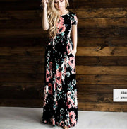 women's flower print maxi dress, view 4 - MRSLM