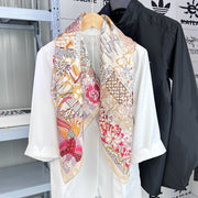 printed square silk scarf for women - MRSLM