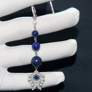 turquoise lapis lazuli fish earrings, view 5 - MRSLM