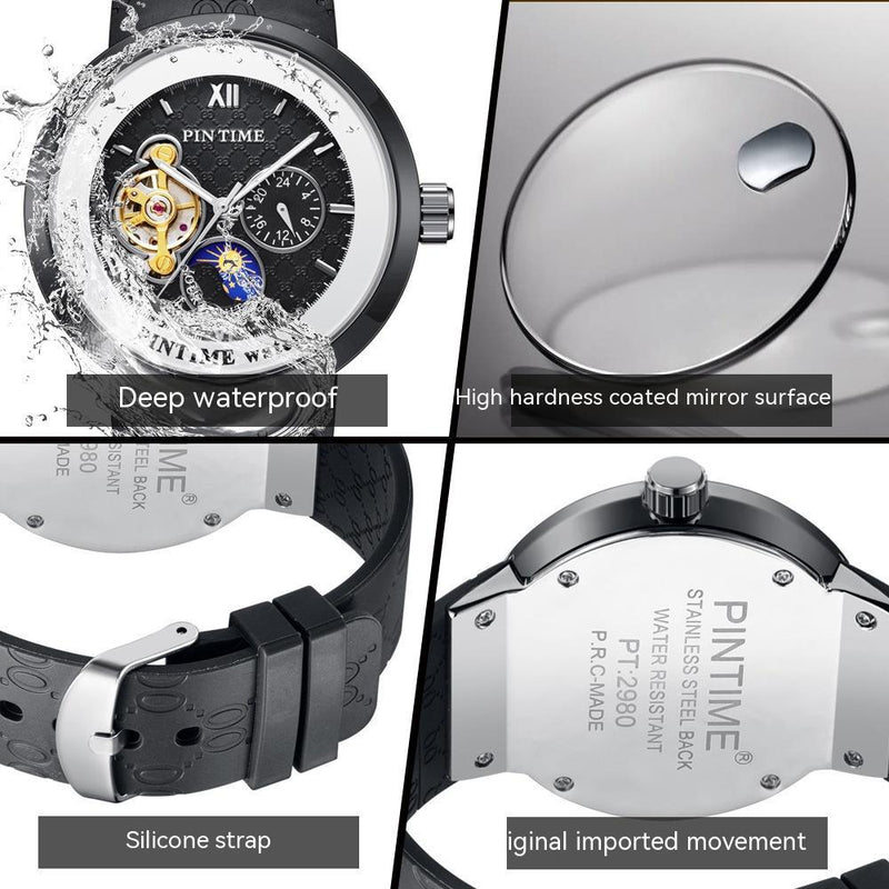 men's three eye automatic watch, view 7 - MRSLM
