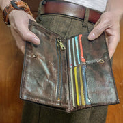 Retro leather folding wallet, view 4 - MRSLM